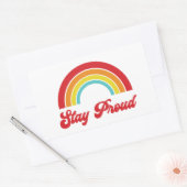 Retro Blijf op straat Rainbow Gay Pride Rechthoekige Sticker (Envelop)