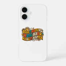 Retro Blijf Positief iPhone Hoesje