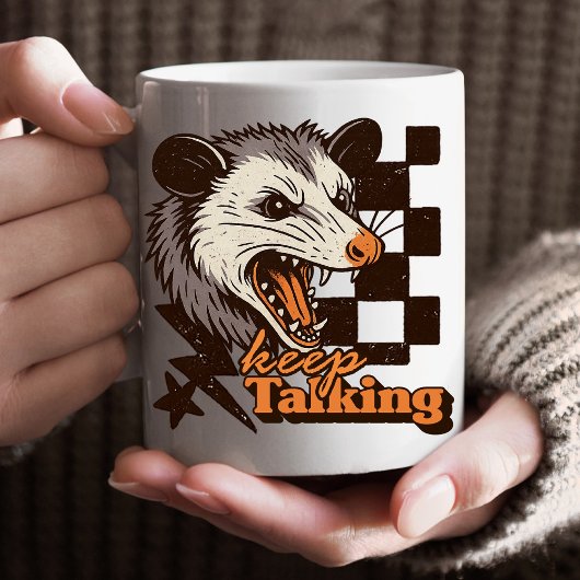 Retro Blijf praten Feral Possum: Angry Wild Animal Koffiemok