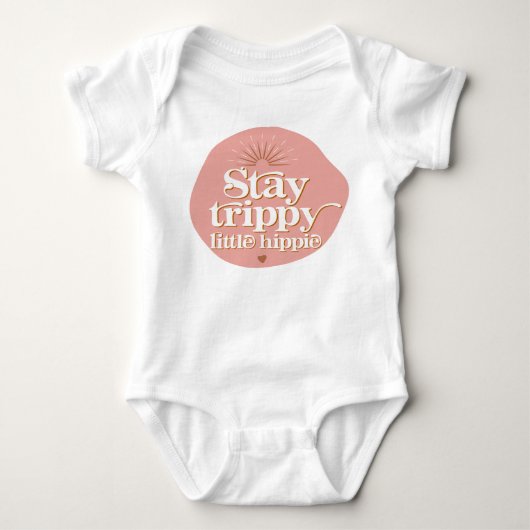Retro Blijf Trippy Little Hippie Baby Jumper Romper (Voorkant)
