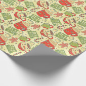 Retro Blijf warm Kerstvakantie Hot Cocoa Cadeaupapier (Hoek)