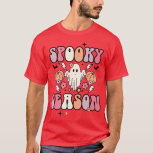 Retro Blijf woordy Cute Ghost Halloween Funny Spoo T-shirt