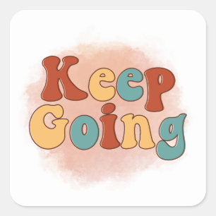 Retro blijft Inspirerend Motivatie prijsopgave doe Vierkante Sticker