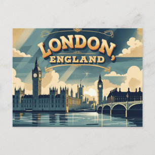 Retro blik op Londen Briefkaart