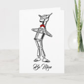 Retro Blikken Man Rode Vlinderdas Uw Tekst Kaart (Voorkant)