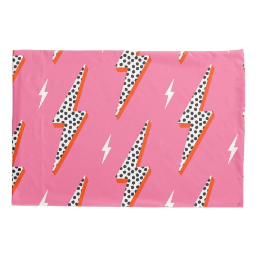 Retro bliksemflits met schroefdraad rode dop kussensloop (Achterkant)