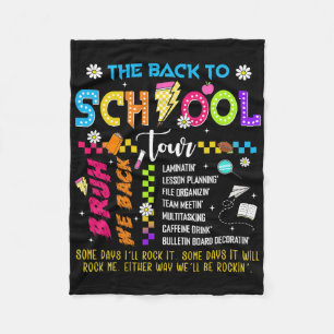 Retro Bliksemschicht Abcd Terug naar school Tour T Fleece Deken