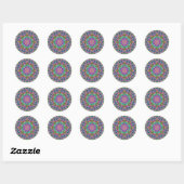 Retro Bliss Mandala Ronde Sticker (Vel)