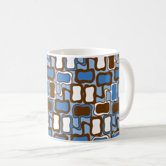 Retro Blob Patroon Koffiemok (Voorkant rechts)