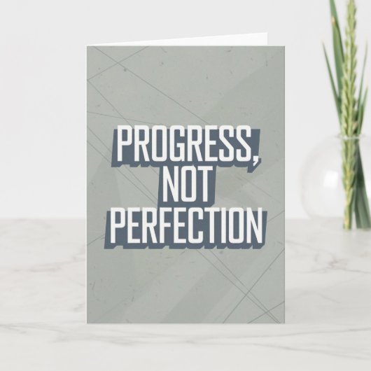 Retro Block Letter "Progress Not Perfection" card Kaart (Voorkant)
