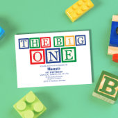 Retro Block Letters The Big One First Birthday Kaart