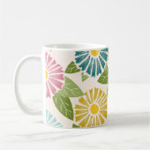 Retro Block Print Daisies Koffiemok (Links)