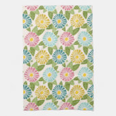 Retro Block Print Daisies Theedoek (Verticaal)