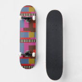 Retro Blocked Design 6 Skateboard (Voorkant)