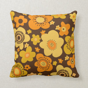 retro bloem 60s 70s patroon kussen
