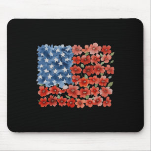 Retro Bloem Amerikaanse Vlag Usa Patriottisch 4 Ju Muismat