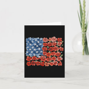 Retro bloem Amerikaanse vlag USA Patriottische 4e  Kaart