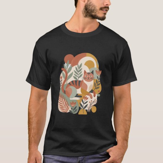 Retro Bloem Boho Kunst T-Shirt (Voorkant)