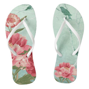  Retro Bloem Bruidsmeisje Bruiloft Chintz Teenslippers