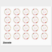 Retro Bloem Bruiloft Sticker (Vel)