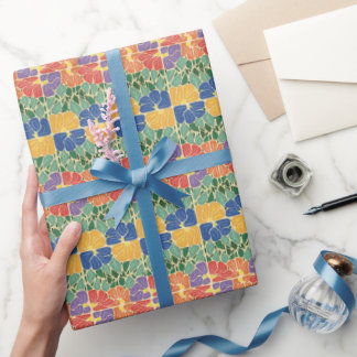 Retro Bloem Cadeaupapier