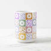 Retro Bloem geruit Koffiemok (Center)