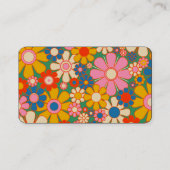 Retro Bloem Groovy Kleurrijke jaren 60 Bloemen Visitekaartje (Achterkant)
