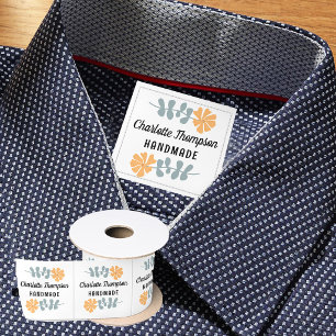 Retro bloem kledinglabels opnaaien naaietiket lint