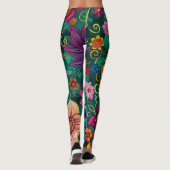 Retro Bloem Leggings (Achterkant)