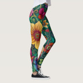 Retro Bloem Leggings (Rechts)