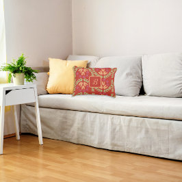 Retro Bloem Monogram Accent Kussen