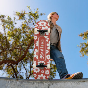 Retro Bloem Naam Skateboard