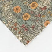 Retro, , bloem, natuurgebied fleece deken (Hoek)