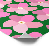 Retro bloem roze en groen poster (Hoek)