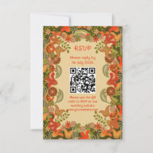 Retro bloem - RSVP kaart