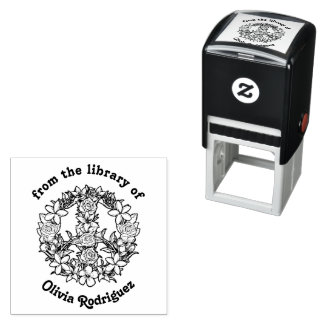 Retro Bloem Vredesteken Uit de Bibliotheek van Zelfinktende Stempel