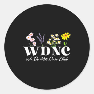 Retro Bloem Wdnc We Doen Er Niet Club Ronde Sticker