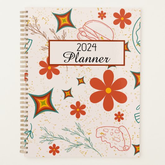 Retro  Bloemen 2024 Planner (Voorkant)