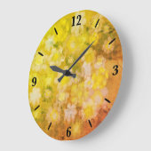 Retro Bloemen Abstract Zout Waterverf Schilderen Grote Klok (Hoek)