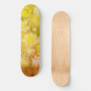 Retro Bloemen Abstract Zout Waterverf Schilderen Skateboard