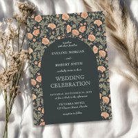 Retro bloemen Art Nouveau William Morris bruiloft