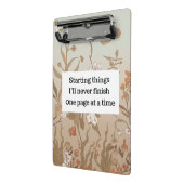 Retro bloemen beginnen dingen die ik nooit zal afm mini klembord (Angled2)