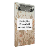 Retro bloemen beginnen dingen die ik nooit zal afm mini klembord (Schuin)