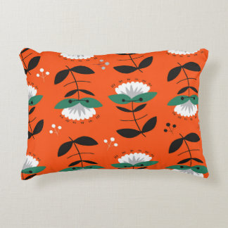 Retro bloemen, bladeren: naadloos patroon. accent kussen