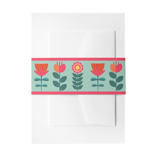 Retro Bloemen Boho Helder en Bold Bruiloft Uitnodigingen Wikkel (Voorkant Voorbeeld)