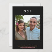 Retro bloemen bruiloftsinvatie kaart (Achterkant)