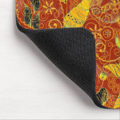 Retro Bloemen Collage-geel & rood Muismat (Hoek)