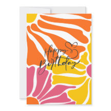  Retro Bloemen Elegante & Kleurrijke Verjaardag