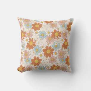 Retro Bloemen  Esthetische Daisy 70's Design Kussen