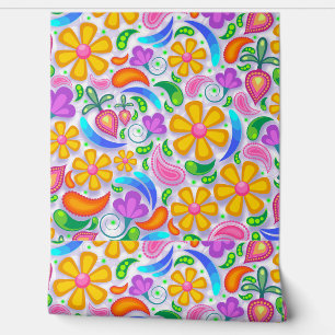 RETRO BLOEMEN FLORALE VINTAGE BEHANG